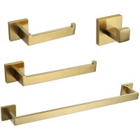 brushed gold Bathroom Hardware Set Towel Bar Set with paper holder