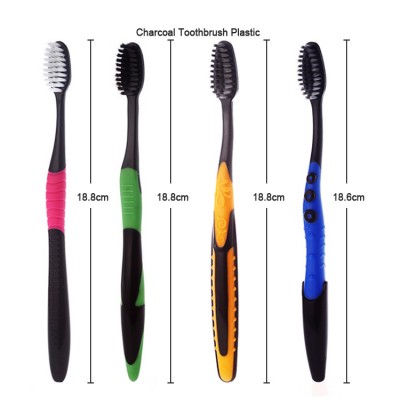 Super Soft Antibacterial Formula PP Charcoal Bristle Heads Production Line  Reach Black Toothbrush