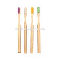 100% Eco Travel Hotel Home Round Handle Bamboo Toothbrush Soft Bristle Naturally