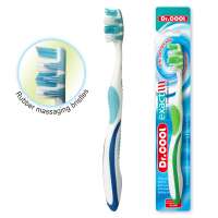 Custom logo home use rubber handle adult oral plastic toothbrush with massage bristles